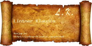 Lintner Klaudia névjegykártya